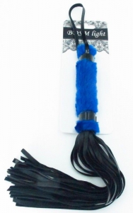Плеть-многохвостка "BDSM-Light" ручка - синий мех