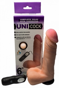 Насадка на страпон "Uni Cock 6" реалистичная, с вибрацией