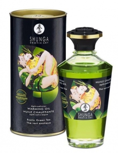 Масло массажное "Shunga" со вкусом зеленого чая, разогревающее, 100ml