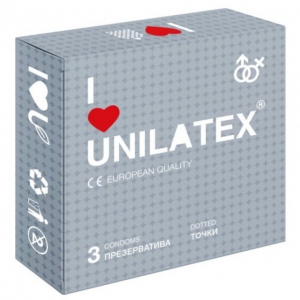 Презерватив "Unilatex" с точечной поверхностью, 3шт