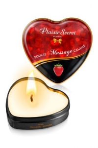 Массажная свеча-сердечко "Plaisirs Secrets" с ароматом клубники, 35ml