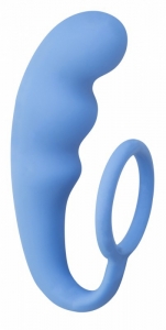  Пробка с эрекционным кольцом "Black Edition" синяя