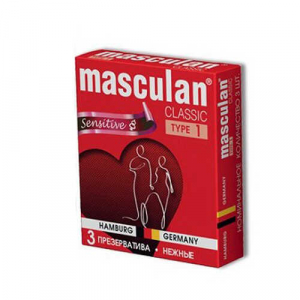 Презервативы "Masculan Sensitive" розовые, супер нежные, 3шт