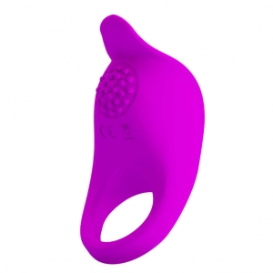 Эрекционное кольцо с вибрацией "Pretty Love Tongue" фиолетовое