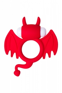 Эрекционное кольцо с вибрацией "Jos" в виде красного дьявола