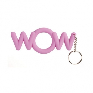 Эрекционное кольцо-брелок "Wow" розовое