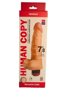 Вибратор реалистичный "Human Copy 7,8" рельефный, с мошонкой