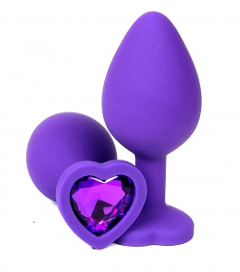 Пробка с фиолетовым кристаллом "Vandersex Heart" фиолетовая, M