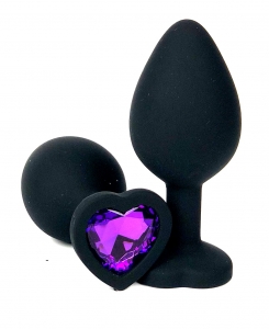 Пробка с фиолетовым кристаллом "Vandersex Heart" черная, М