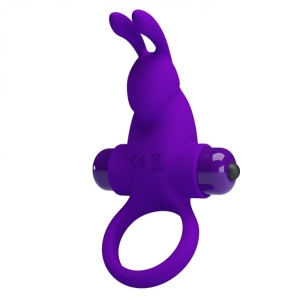 Эрекционное кольцо с вибрацией "Pretty Love Vibrant Penis Ring 1" "зайка", фиолетовое