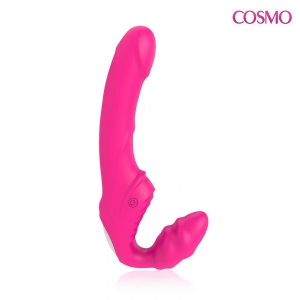 Безремневой страпон с вибрацией "Cosmo" розовый