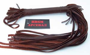 Плеть-многохвостка "BDSM-Арсенал" кожа, коричневая