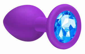 Пробка "Emotions" фиолетовая, голубой кристалл, M