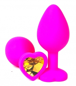 Пробка с золотым кристаллом "Vandersex Heart" розовая, L