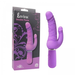 Вибратор для двойного проникновения "Levina Double Penis" фиолетовый