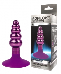 Пробка металлическая на присоске "Iron Love" рельеф, фиолетовая