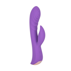 Вибратор с клиторальной стимуляцией "Slimline Ripple Passion" фиолетовый