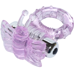 Эрекционное кольцо с вибрацией "Butterfly" фиолетовая бабочка