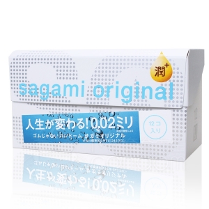 Презервативы "Sagami Original 0,02" полиуретановые, с обильной смазкой, 12шт