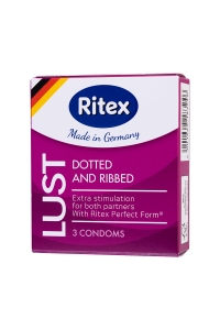 Презервативы "Ritex Lust" с кольцами и точками, 3шт