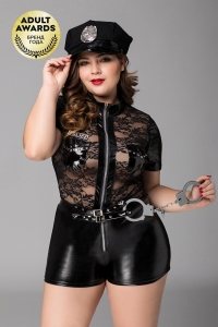 Костюм полицейской "Candy Girl Porsche" с наручниками и кепкой, XXL