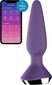 Пробка с вибрацией "Satisfyer Plug-Ilicious 1" + приложение, фиолетовая