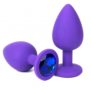 Пробка с синим кристаллом "Vandersex" фиолетовая, L