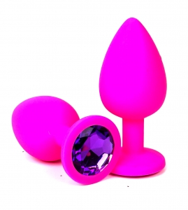 Пробка с фиолетовым кристаллом "Vandersex" розовая, L