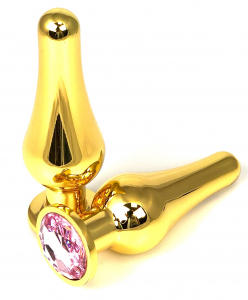 Пробка с розовым кристаллом "Vandersex Tango" металл, золото, S