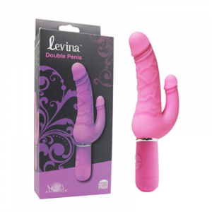 Вибратор для двойного проникновения "Levina Double Penis" розовый