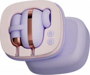 Вакуумный стимулятор клитора + виброяйцо "Galaku" в кейсе, фиолетовый