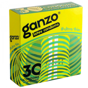 Презервативы "Ganzo Ultra Thin" супер тонкие, 30шт