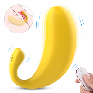 Виброяйцо с клиторальным стимулятором "S-Hande Banana-RCT" на дистанционном управлении, банан