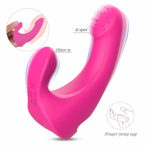 Вибратор на палец с клиторальным стимулятором "S-Hande Finger-Gun" розовый