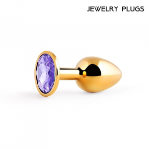 Пробка с сиреневым кристаллом "Jewerly Plugs" металл, S